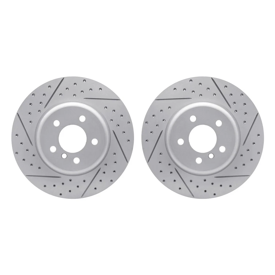 For BMW 640i xDrive Gran Coupe 14-19 Drilled & Slotted Rear Brake Rotor Set Foto 2 de 3