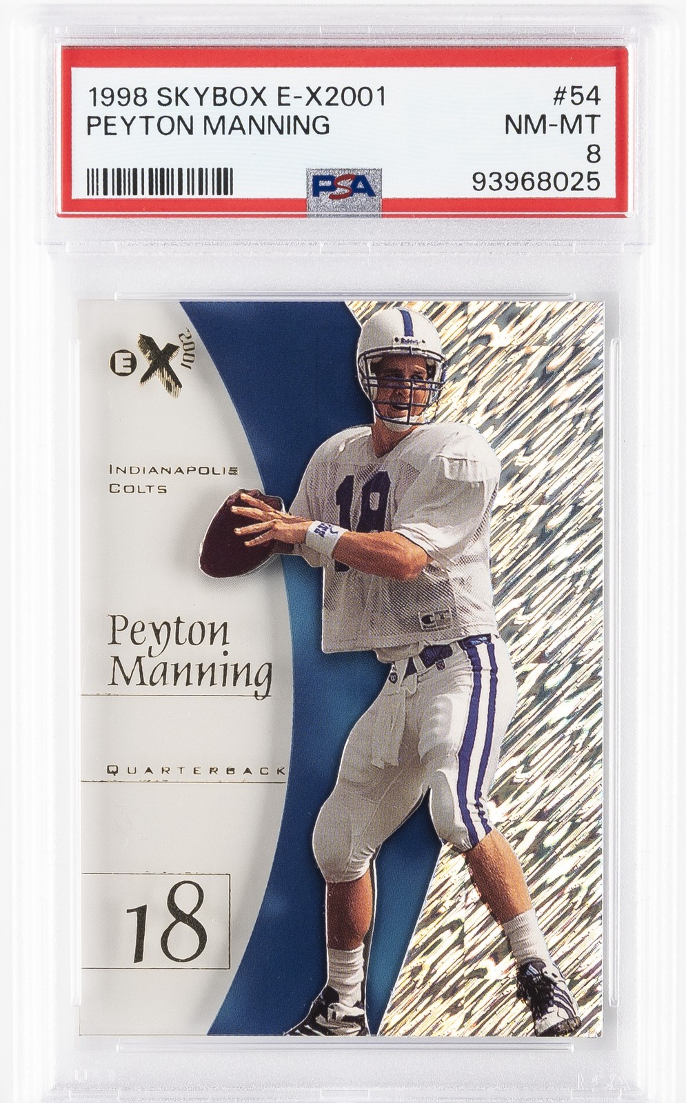 1998 SKYBOX E-X2001 #54 PEYTON MANNING ROOKIE RC PSA 8