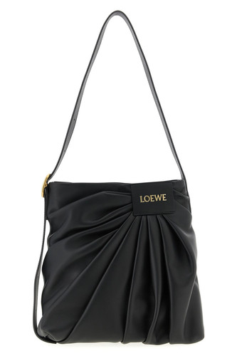 LOEWE Draped Tote Black Leather Shoulder Bag New & Authentic