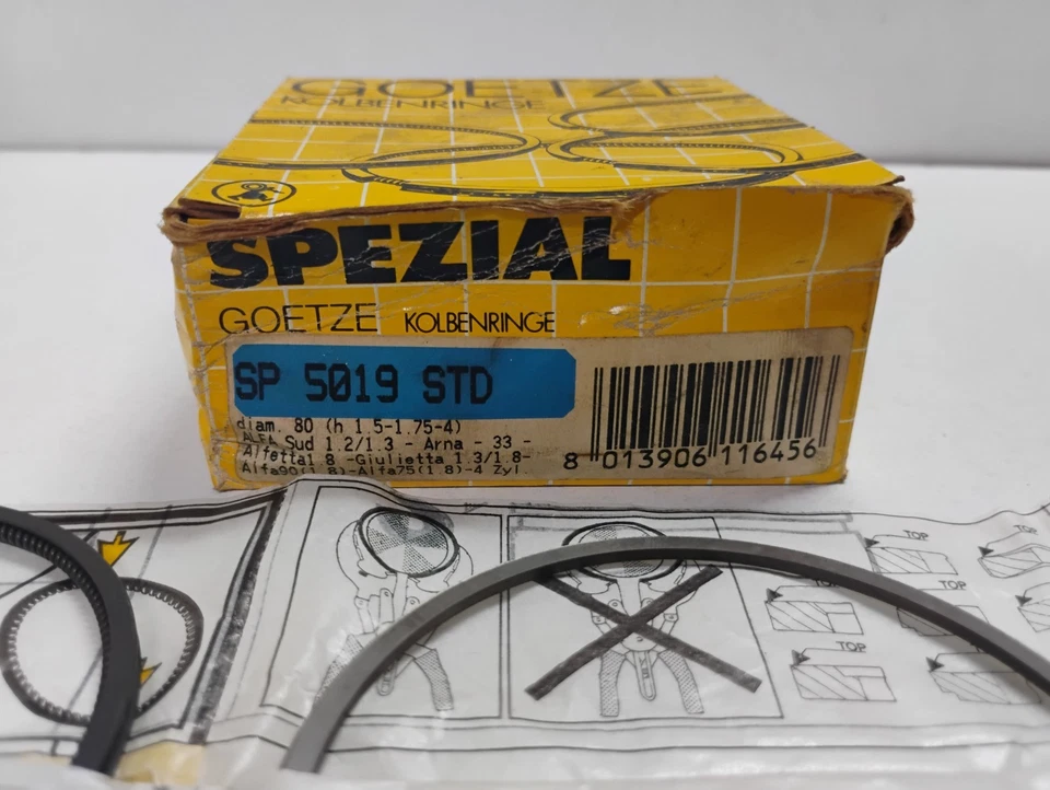 SP 5019 STD GOETZE SERIE FASCE PISTONI ø 80 PER ALFA ROMEO 75 1.8 ALFETTA Foto 3 de 3