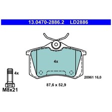 Satz Bremsbeläge Bremsklötze hinten für Audi TT 8N9 | 24104953