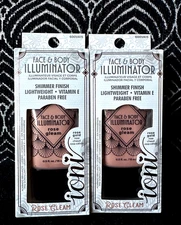 🌺2pk IONI ALLURE ROSE GOLD GLEAM SMOOTH FACE & BODY ILLUMINATOR BRONZER GLOW