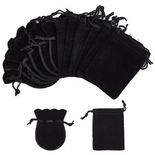 1set 60pcs 2 style Velvet Bags Drawstring Jewelry Pouches Rectangle