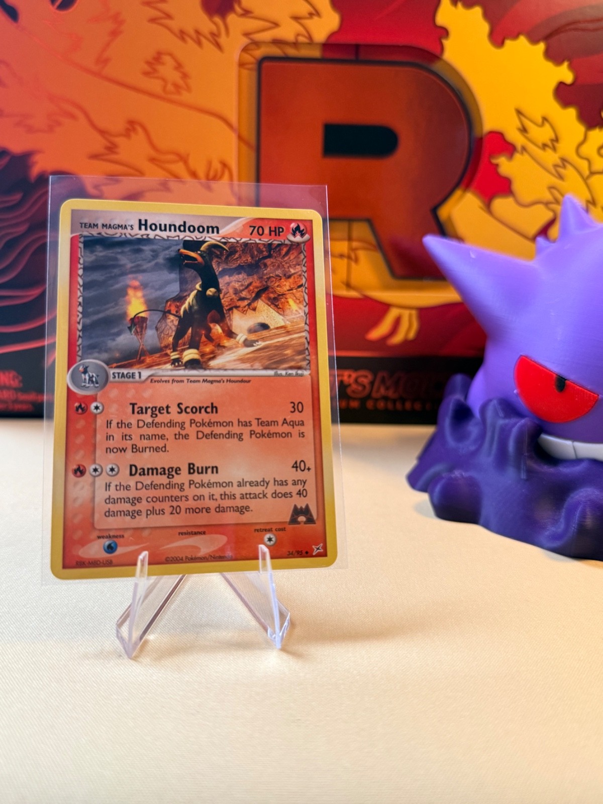 Team Magma's Houndoom 34/95 Uncommon Team Magma vs Team Aqua, Vintage, NM