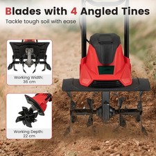 1200W Powerful Foldable Garden Rototiller w/ 36 cm Tilling Width-Red