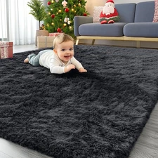 Area Rugs for Living Room Bedroom, Machine Washable 4x5.9 ft Soft Fluffy Shag...
