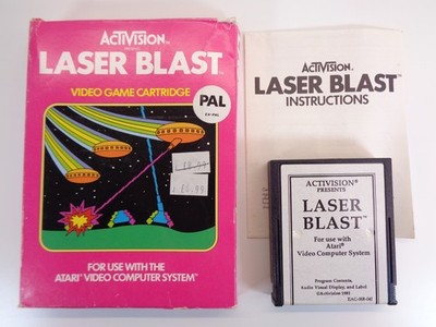 Laser Blast von Activision Atari 2600 Videospiel komplett (getestet und funktionsfähig)