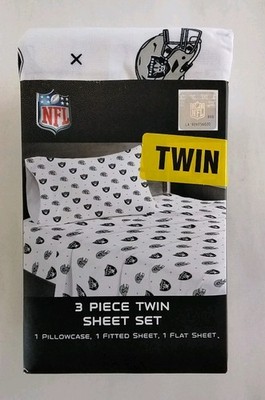 NFL-Las Vegas Raiders 3 Piece Twin Sheet Set (NEW) 100% Polyester