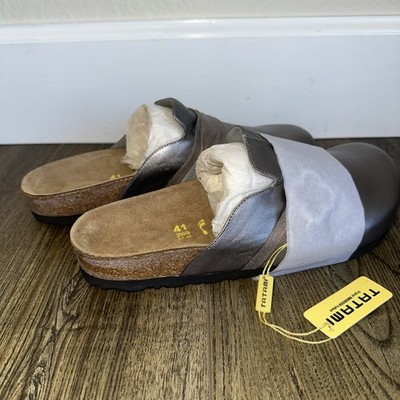 Birkenstock Tatami Pewter 265 Suede Clog Mule 41 Women NWOB Rare