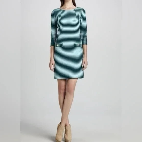 Lilly Pulitzer Women’s 3/4 sleeve Charlene Dress Tropez Blue Stripe Size M