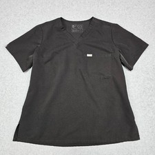 Figs Catarina Scrub Top Womens Large Black One Pocket V Neck Workwear FW1000
