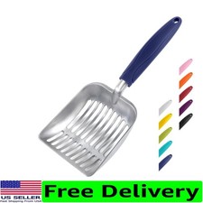 Heavy-Duty Aluminum Cat Litter Scoop with Long Handle - Deep Shovel Design