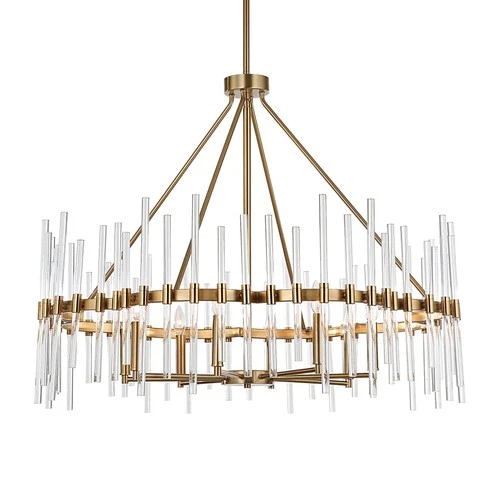 Uttermost 21389 Crystal 8 Light 39"W Ring Chandelier - Brass - Picture 3 of 5