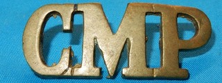 CMP CORPS OF MILITARY POLICE REGIMENT MILITARY SHOULDER TITLE BADGE ROUND LUGS