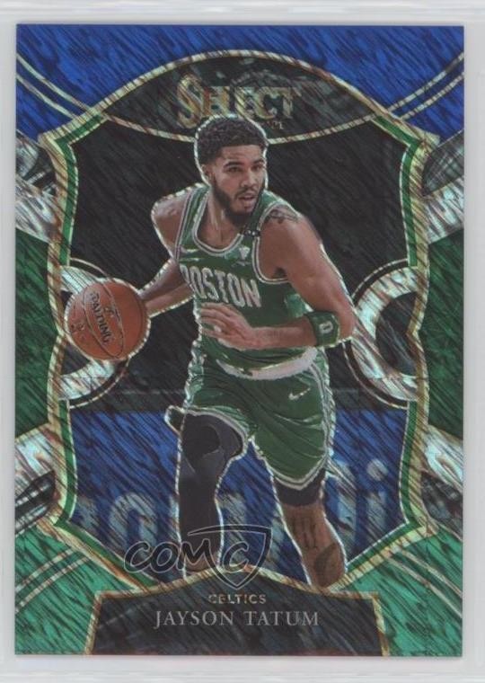 2020 Select Concourse Blue White Green Shimmer Prizm 24/49 Jayson Tatum #41 hs9