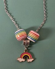 Girls Rainbow Charm Necklace 16" Chain