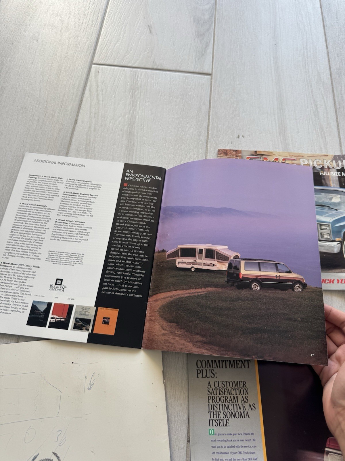 Vintage Car Brochures GMC Chevy Cadillac 1988–1992 Lot of 4