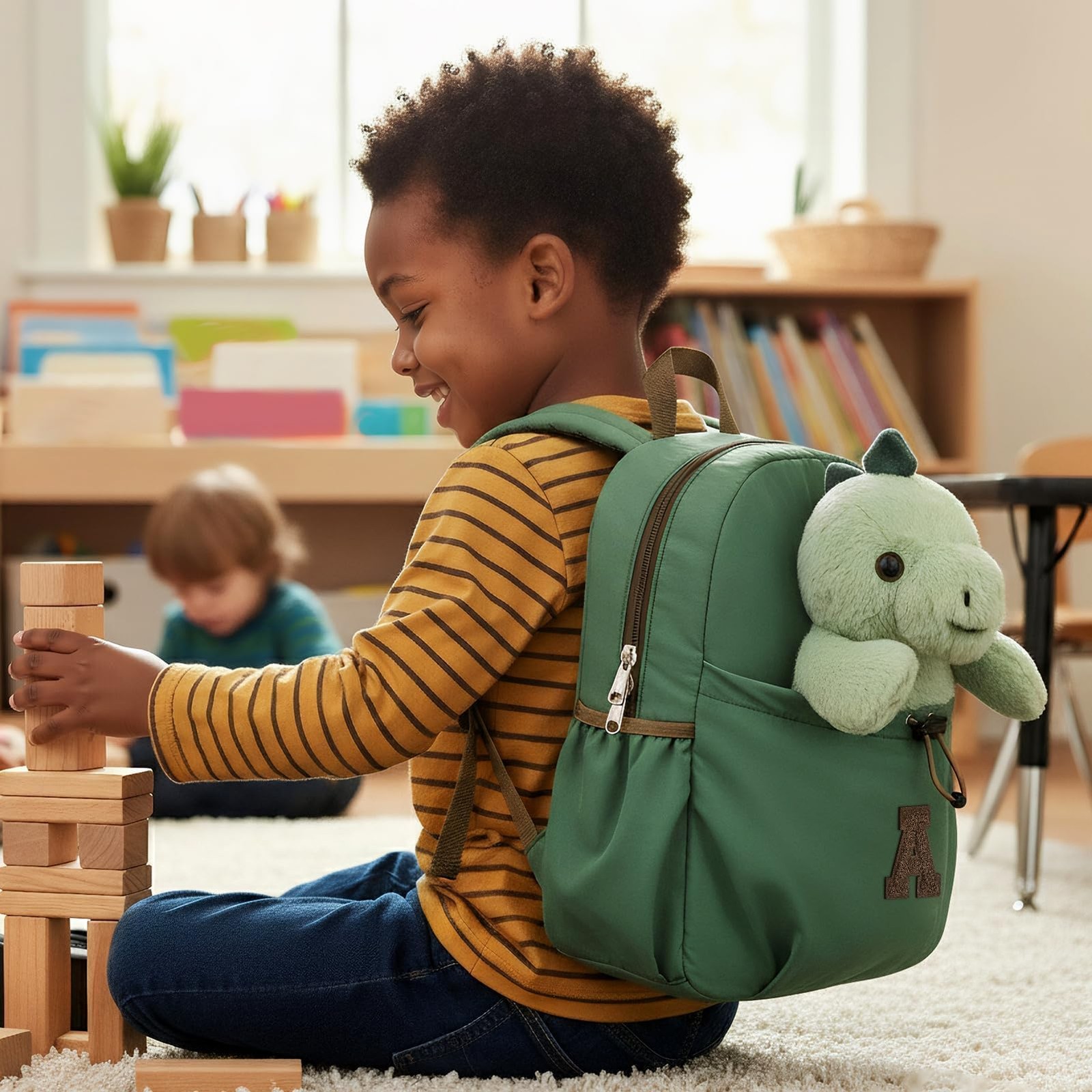 Initial Backpack for Boys 2-4, Dinosaur Backpack Toys for Boys, Birthday Gift...