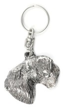 Cesky Terrier, Czech Terrier, Bohemian Terrier - Silver-plated dog pendant, hand