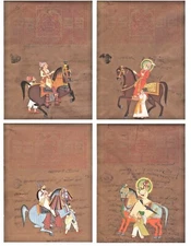 Art Gallery Near Me Miniature painting Royal king procession Vintage Court Stamp