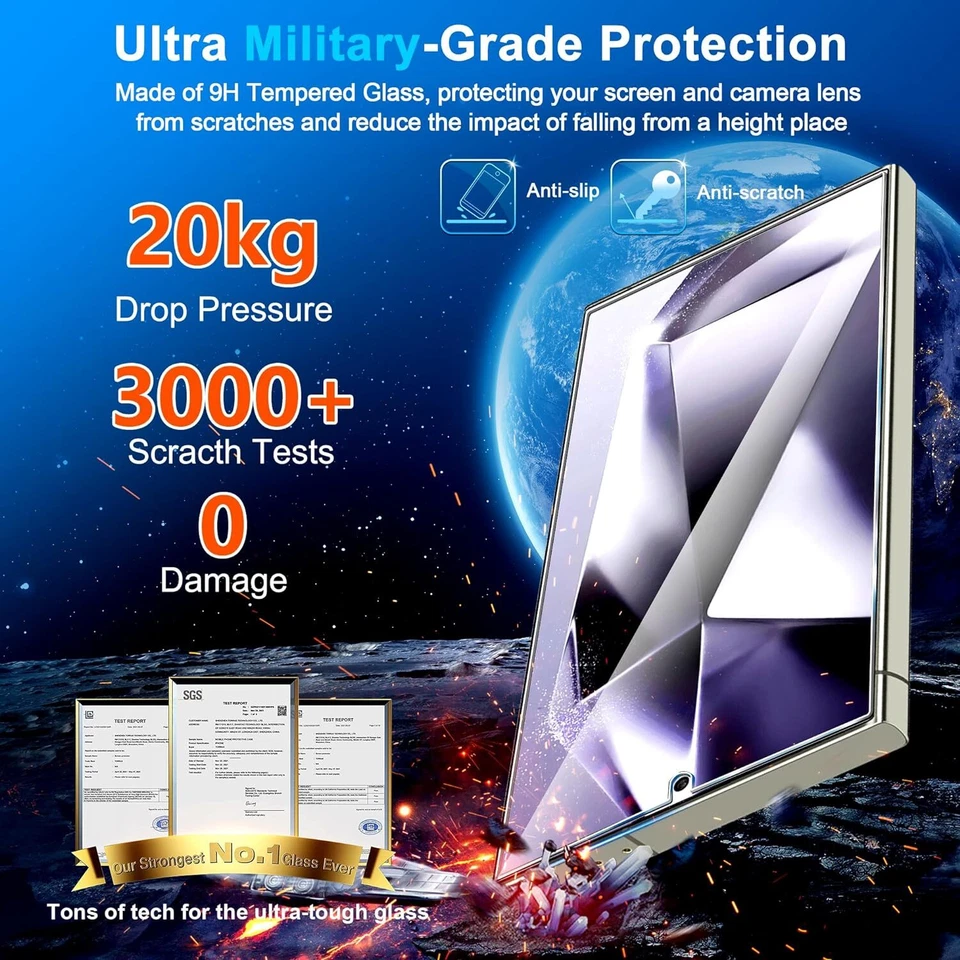 批发 批量 钢化玻璃 屏幕保护膜 适用于 Galaxy S25 S24 Ultra Plus — 第 4/4 张图片