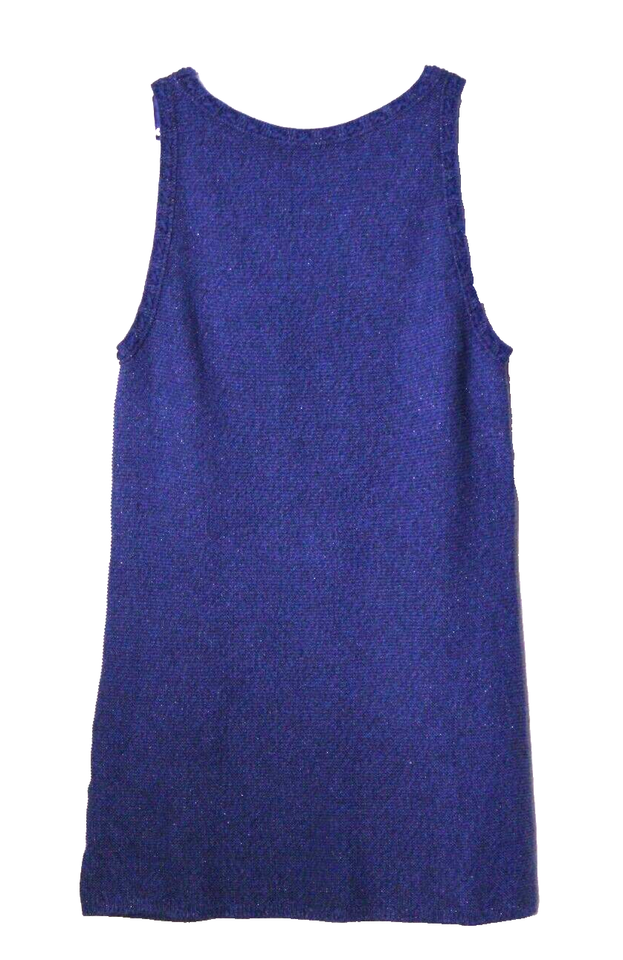 WHITE HOUSE BLACK MARKET TANK SWEATER ladies size S dark blue silver