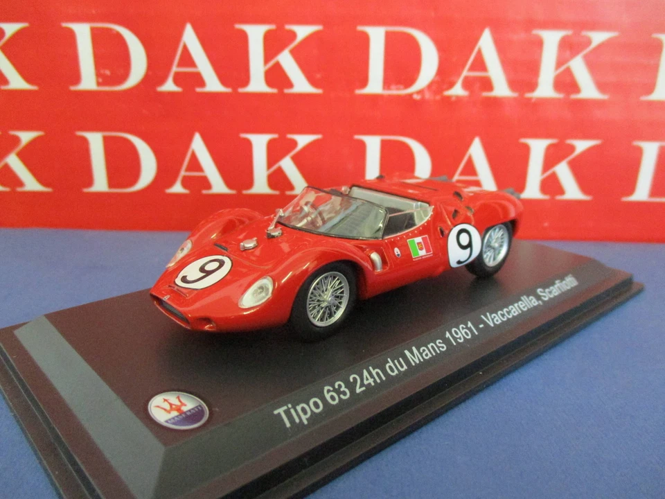 Die cast 1/43 Modellino Auto Maserati Tipo 63 N9 24H Le Mans 1961 Vaccarella - Immagine 2 di 4