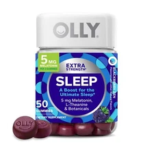 OLLY Extra Strength Sleep Gummies 50 Count Blackberry Mint Melatonin L Theanine
