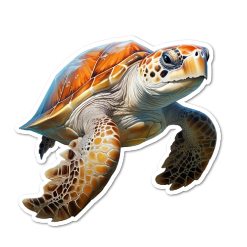Sea Turtle, Sealife Vinyl Sticker, Water Resistant, Indoor Use, 2 Sizes - Picture 1 of 1