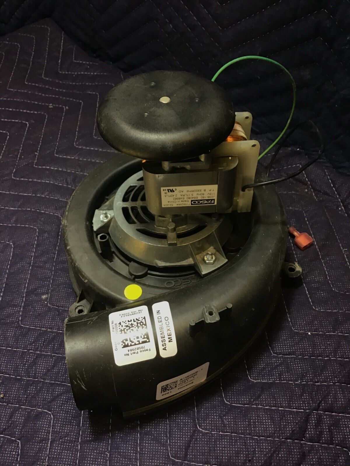 Fasco 71582984 J238150 E64080 Draft Inducer Motor Black 115V 60Hz