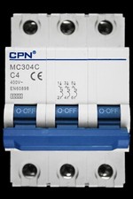 CPN 4 AMP CURVE C 6kA TRIPLE POLE MCB CIRCUIT BREAKER MC304C