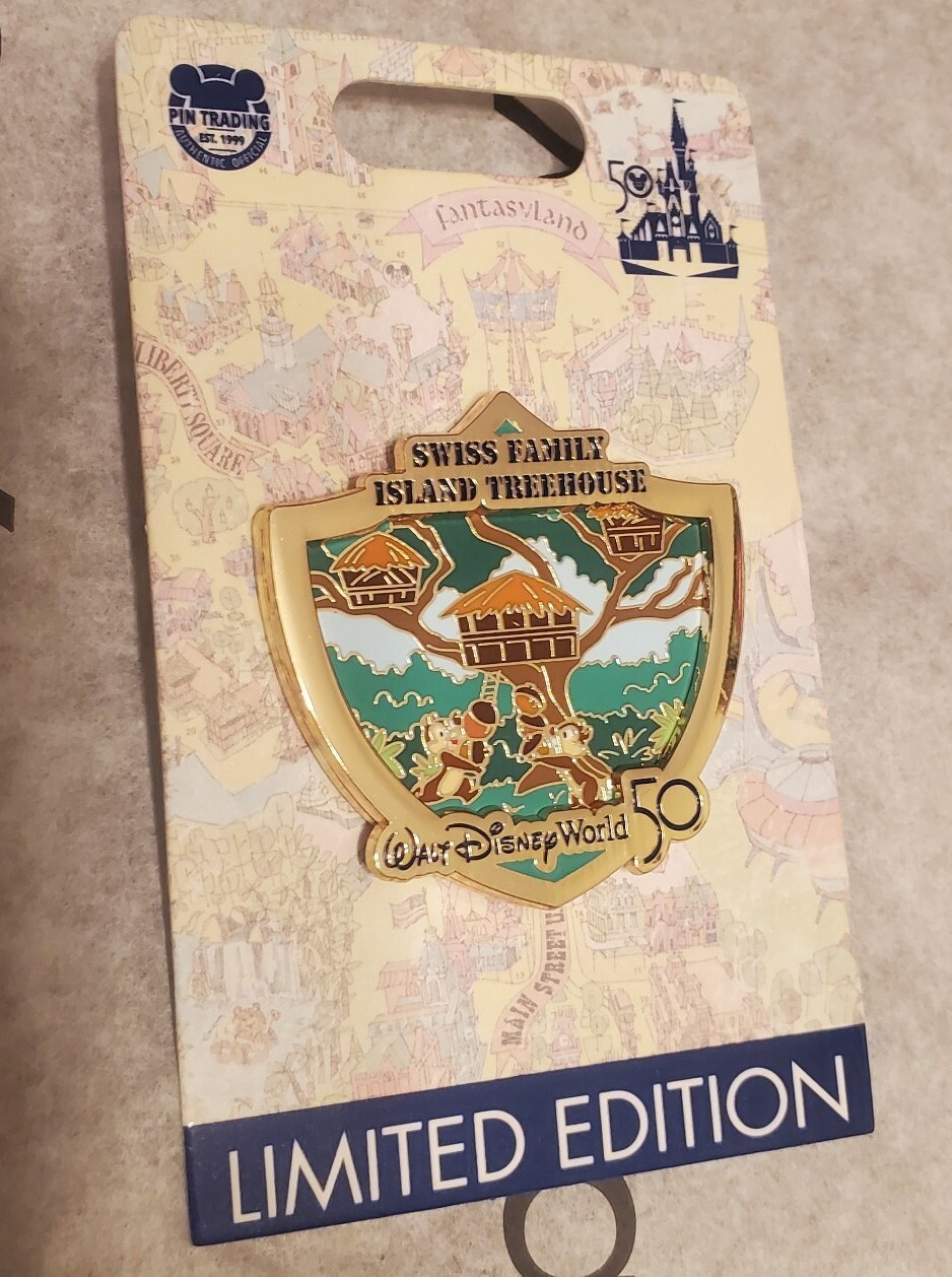 Walt Disney World 50th Anniversary Attraction Crest Pin - Swiss Family Treehouse