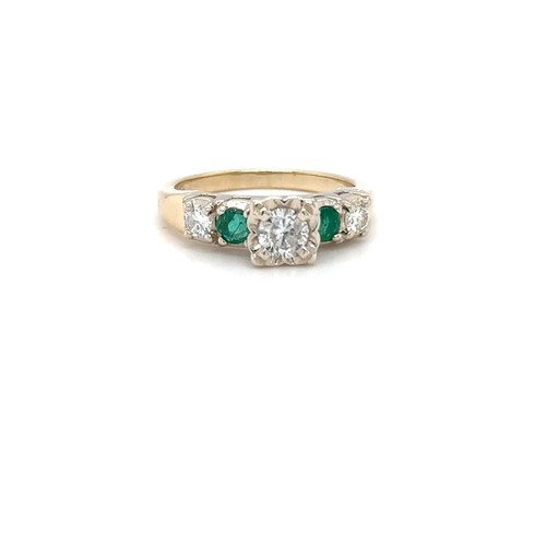 Natürlicher Diamant & Smaragd Ring 14K massiv Gold 0,64tcw Verlobungsring Mai grün - Bild 16 von 16