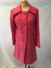 Milly Of New York Ladies Hot Pink Boiled Wool Coat Size 6