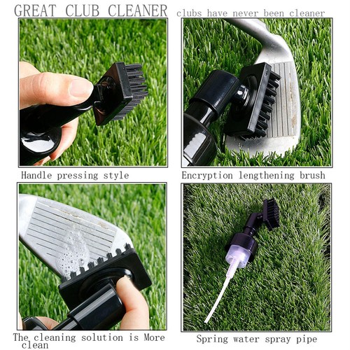 Golf Club Brush Tool Kit Groove Cleaner Cleaning Tool With Spray Water Bottle - Picture 4 of 7