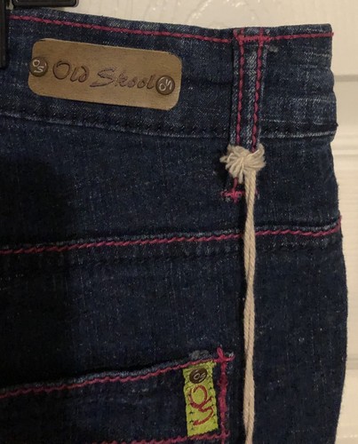 Old Skool Jeans Co. Patch Jeans Size 20 New with tags Dark denim patchwork words - Picture 6 of 11