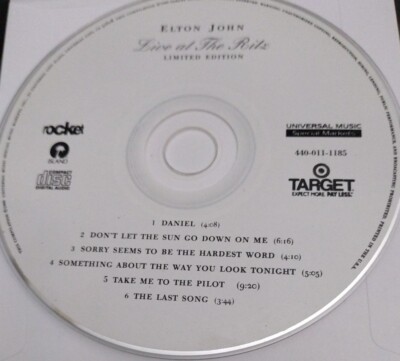 Live at the Ritz Limited Edition By Elton John (CD only, 1999) Target Universal