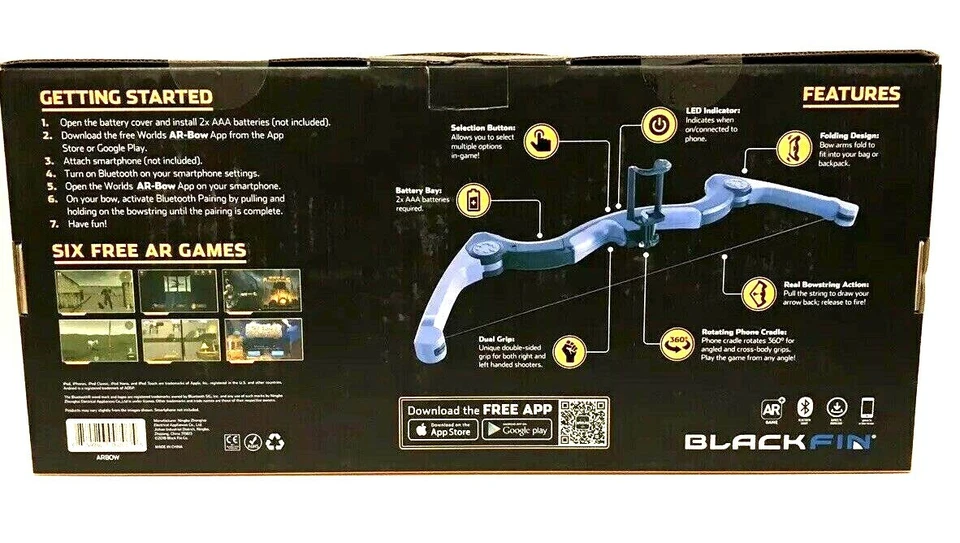 (2) New Worlds AR Bow Edition Augmented Reality Gaming Black Fin For Cell Phones - Image 2 of 4