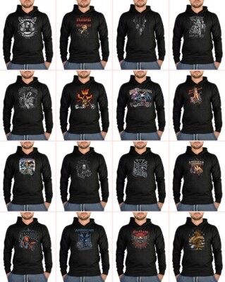 Biker Sweat-Shirt mit Kapuze Chopper Hoodie Sweater Herren Kapuzensweater