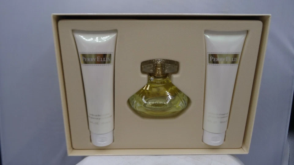 Perry Ellis para Mujer - Juego de Regalo de 3 Piezas 3.4oz EDP Spray - Loción Corporal - Gel de Ducha Foto 3 de 4