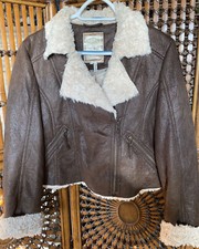 Women Jacket Premium Outerwear Biker Outwear Coat Zipper Soft Faux Leather Fur