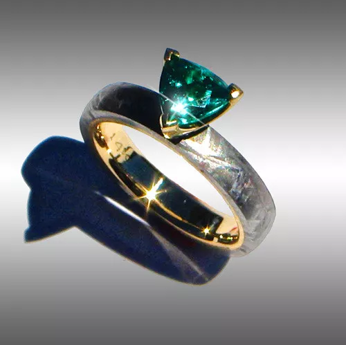 Engagement ring made out of meteorite deals