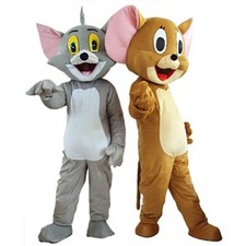 Tom Jerry Maskottchen Kostüm Karneval Erwachsene Kleid Profi Paar Gerry
