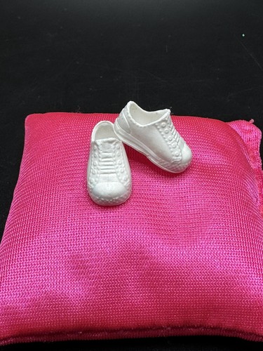 Barbie Club Chelsea Or Tommy Doll White Sneakers Replacement Tennis Shoes - Picture 2 of 4