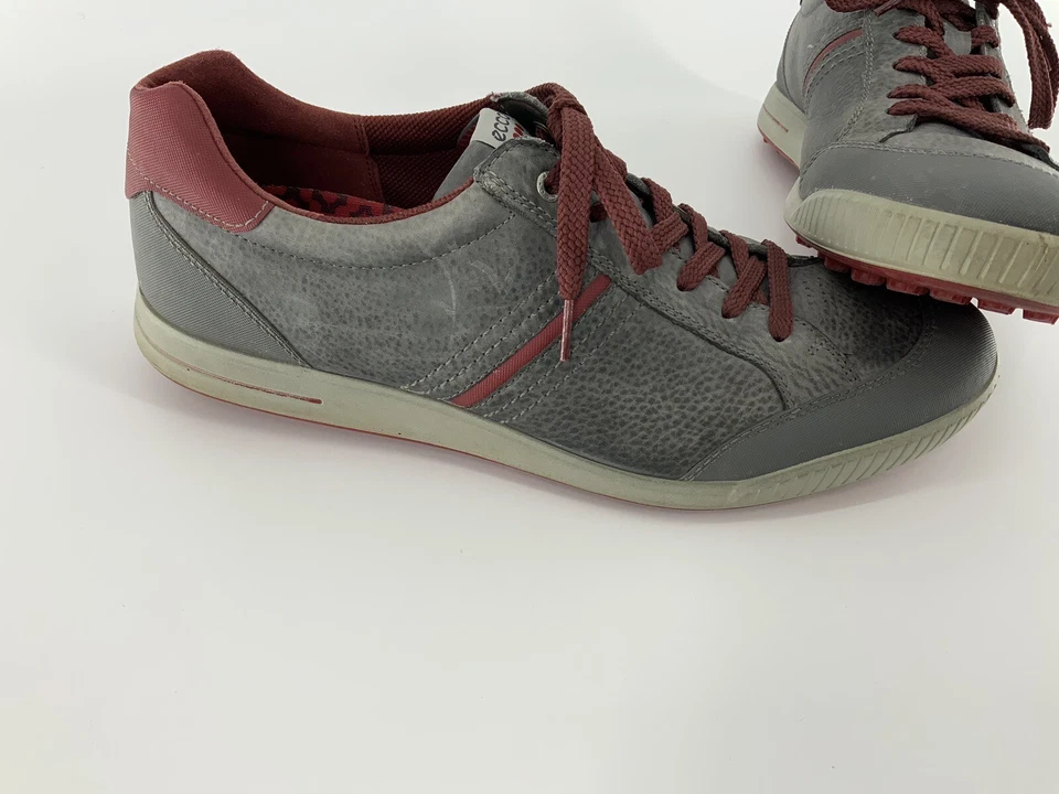 Кроссовки для гольфа Ecco HydroMax размер 47 серые/красные кожа без шипов YGI K3S-18 - Изображение 3 из 4