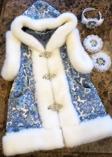 Big Kid Girl's Deluxe Handmade Hand Crafted One-Of-a-Kind Fur Trim 4 PC Vest Set
