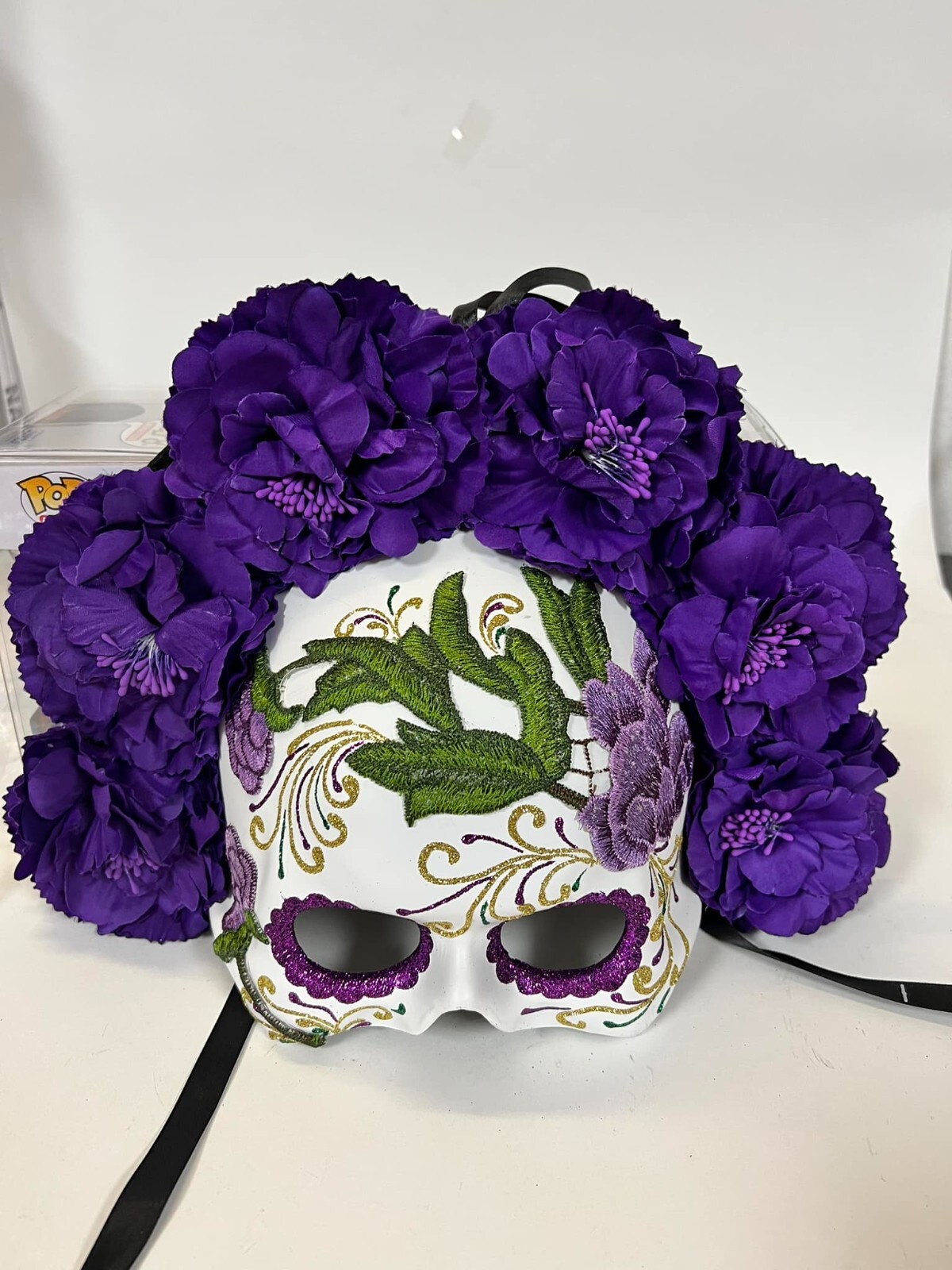 Day of the Dead Mask Dia de los Muertos Masquerade Mask Purple