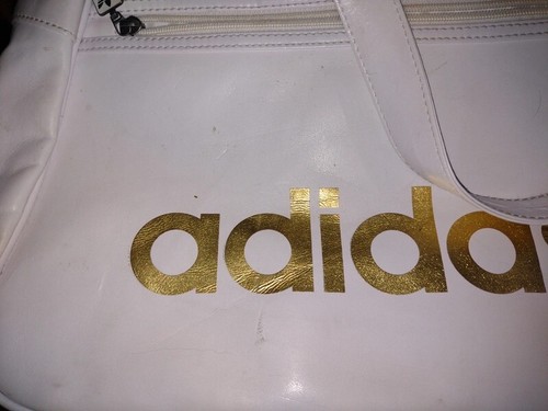 Large Adidas Originals Messenger Bag Top Handle Bowling White Gold Trefoil Retro - Picture 3 of 10