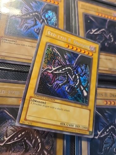 1996 Yu-Gi-Oh! Konami Red-Eyes B. Dragon BPT-005 Secret Rare Limited Edition - Picture 2 of 6