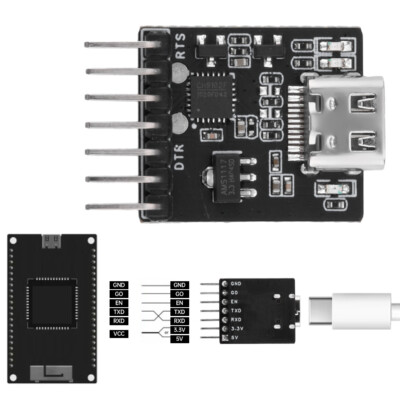 USB to UART/RS232/RS485 Serial Port Burning Downloader Module For ESP32 Type-C
